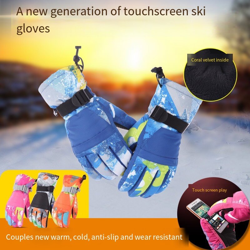 Gants de ski à écran tactile pour hommes et femmes, peluche et optique, coordonnants et imperméables, cyclisme, canadisme, Hurcycles, hiver