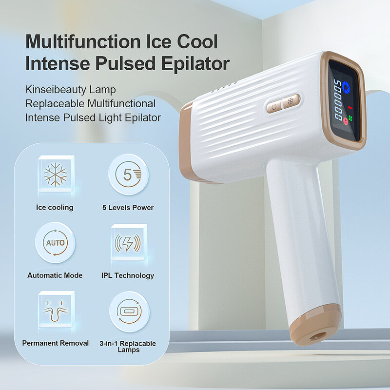Ice Cool Epilator Laser IPL, alat Depilador tanpa rasa sakit untuk wanita Boday mesin Laser penghilang rambut permanen