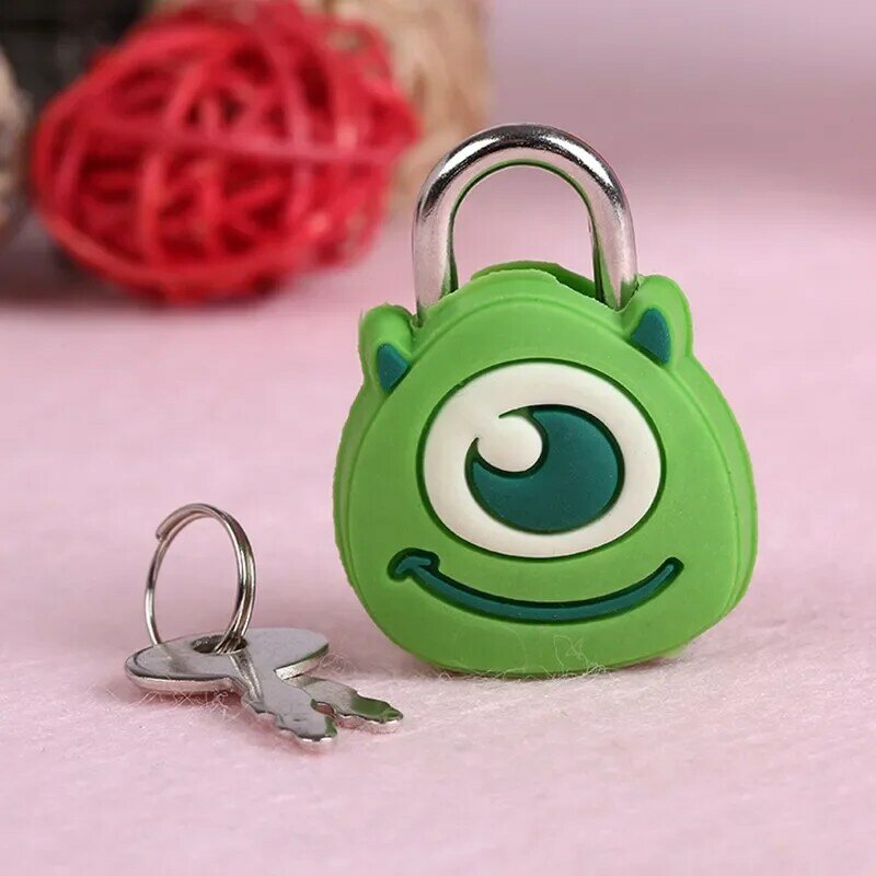 Disney Stitch Cartoon PVC Doll Lock Metal Mini Padlock Creative Cute Safety Anti-Theft Luggage Lock Children's Gift