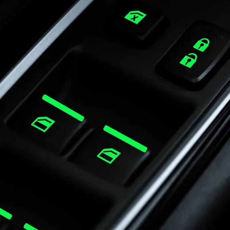Светящиеся наклейки на автомобильные кнопки, наклейки для ночного светящегося переключателя подъема, безопасные украшения, переключатели для дверей и окон
