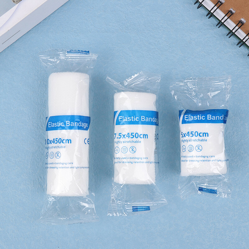 1Roll PBT Elastic Bandage Skin Friendly Breathable First Aid Kit Gauze Wound Dressing Medical Emergency Care Bandage