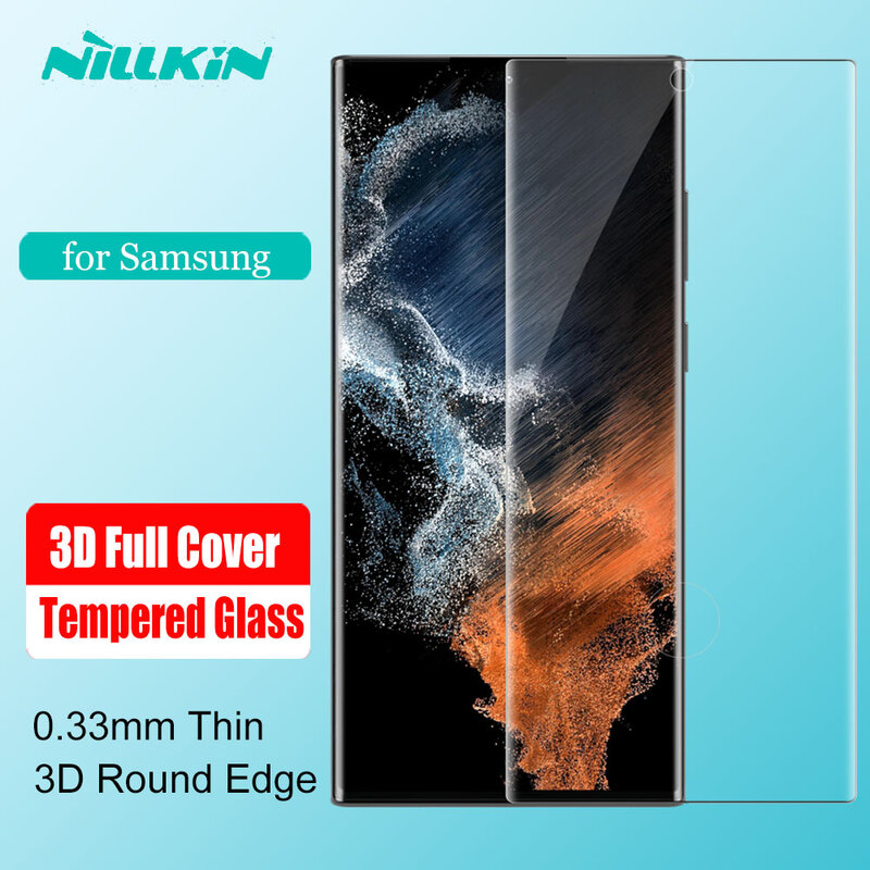 Nillkin temperado vidro protetor de tela para samsung galaxy s22 ultra s21 ultra a71 a51, cobertura completa 3d vidro de segurança