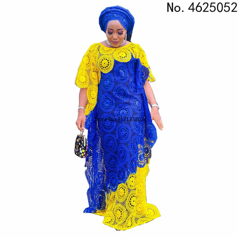 Платье женское длинное кружевное в африканском стиле, 2023