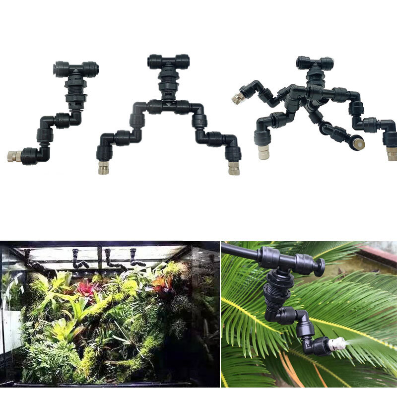 Accessori per Spray umidificante per acquari irrigatore per serbatoio della foresta pluviale, ugello di raffreddamento per nebulizzazione, tappo terminale, tubo, filtro