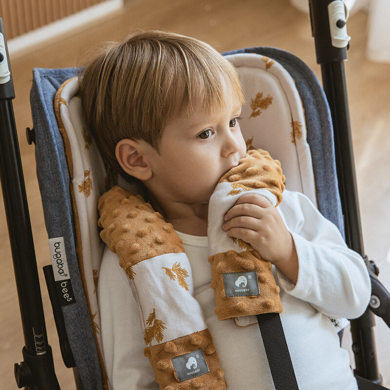 Coussin de poussette avec housse de ceinture de sécurité, couverture universelle de tapis de siège de poussette, en coton doux et plus épais pour bébé, accessoires d'hiver