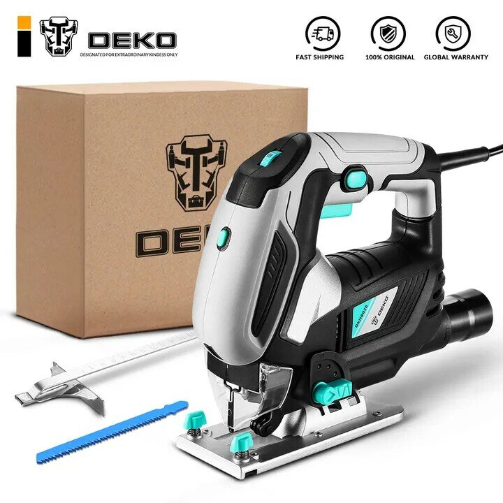 DEKO-Variable Speed ​​Jig Saw, 1 개의 블레이드, 2 개의 카본 브러쉬, 1 개의 금속 눈금자, 1 개의 알렌 렌치, 전기 기계 도구, 목공 도구