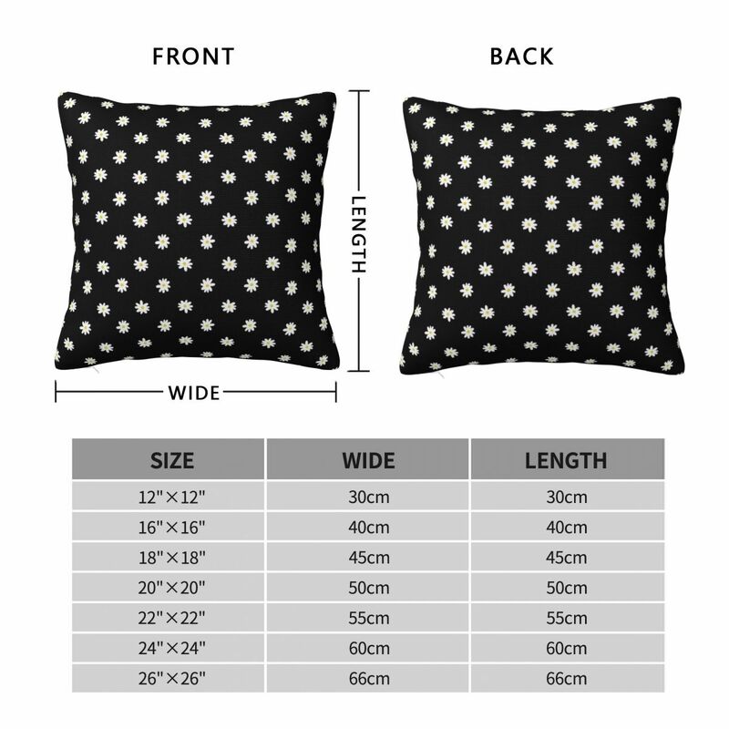 Daisy Square Pillowcase Pillow Cover Polyester Cushion Decor Comfort Throw Pillow for Home Sofa