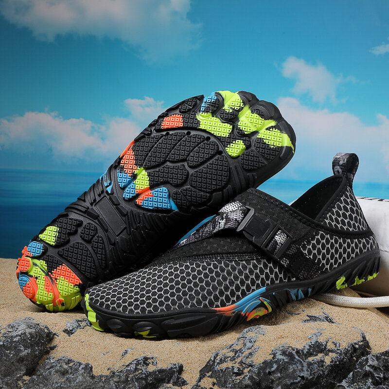 حذاء رياضي خارجي مانع للانزلاق يسمح بالتهوية للرجال والنساء ، أحذية خوض للشاطئ سريعة الجفاف ، أحذية سباحة خفيفة الوزن