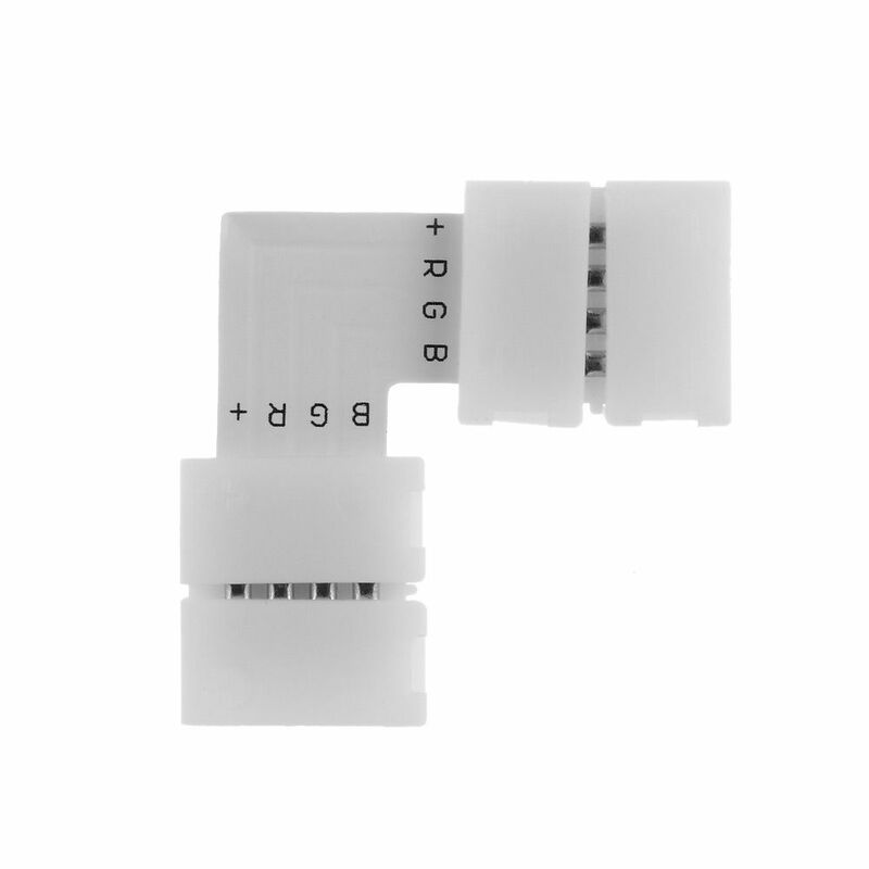 1 Pc 4Pin LED Strip Connector L T Cross Shape PCB Corner Connector For RGB 3528 5050 Clip-on Coupler Led Strip Light Accessories