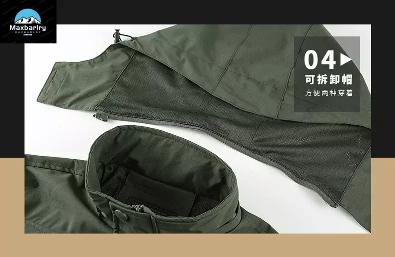 CamSolomon-Veste à capuche amovible pour homme avec poignées, veste multi-poches, coton, coupe-vent, vêtements d'extérieur, hiver, nouveau, 2023