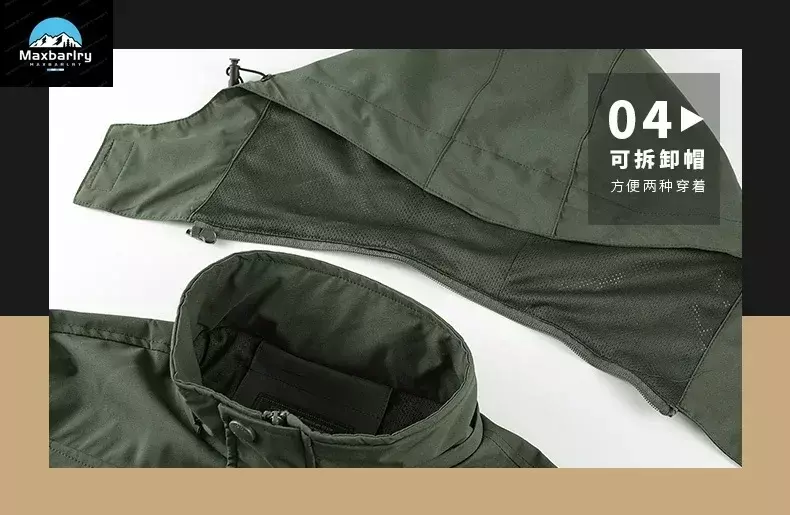 Chaquetas desmontables con capucha para hombre, chaqueta de camuflaje con múltiples bolsillos, de algodón, a prueba de viento, ropa de invierno, novedad de 2023