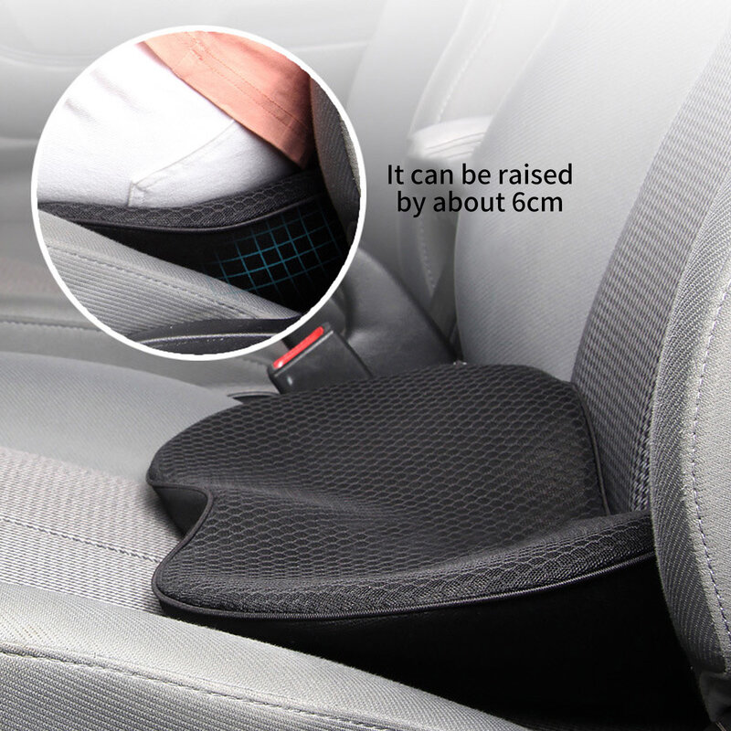 2 In 1 Car Seat Cushion Driver Seat Memory Foam Cushion Cushion Pillow Cushion Protection Waist Breathable Increase Hip