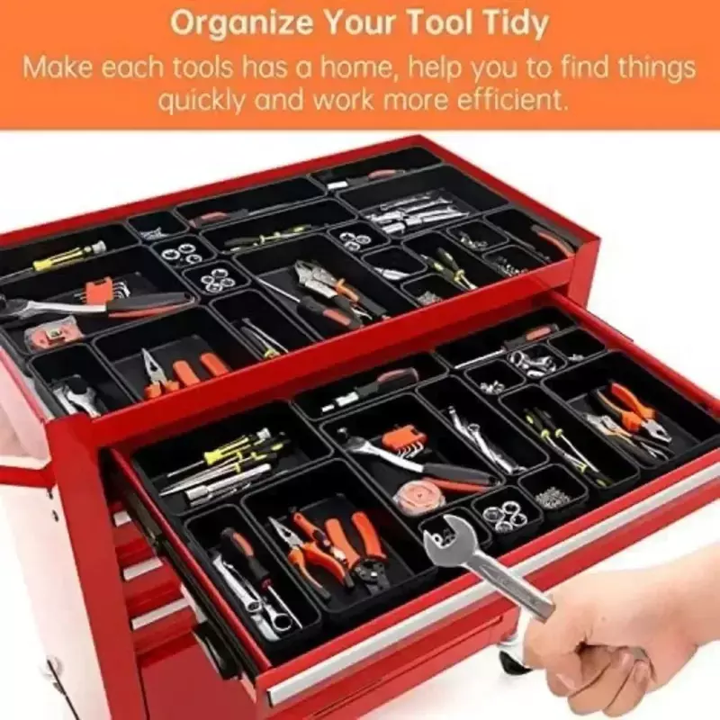 8/16Pcs Tool Box Organizer Hardware Tool Tray Garage Organization Set Tool Tray Dividers Chest Drawer Workbench Cabinet Bins