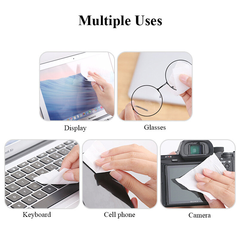 150Pcs/3Boxes Portable Lens Cleaning Wet Wipes Pre-Moistened Eyeglasses Camera Laptop Phone Screen Cleaning Towelette