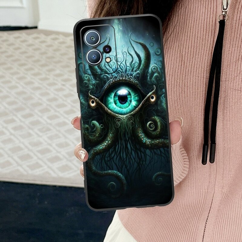 Fashion Cthulhu Mobile Cell Phone Case for Huawei P60 P50 P40 P30 P20 P10 P9 P8 Pro Lite Plus Black Soft Phone Cover Funda