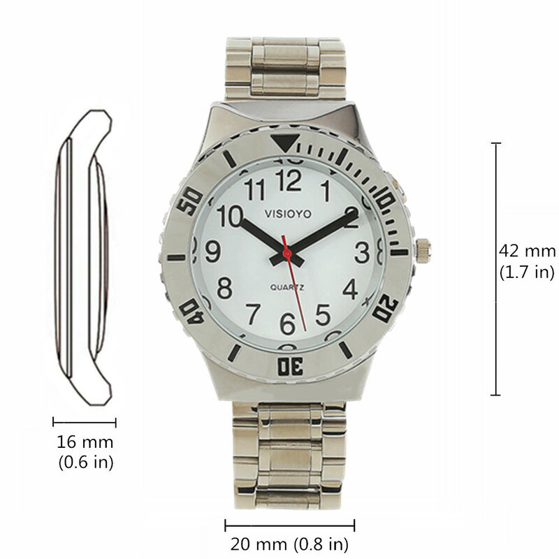 Francuski rozmowa zegarek z alarmem, rozmowa data i czas, biała tarcza TFBW-16