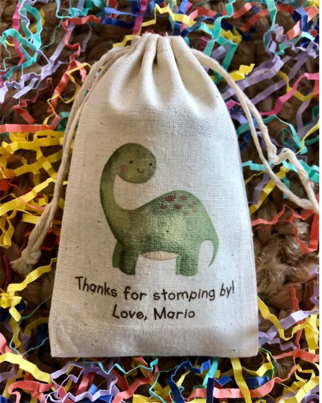 20pcs Baby Dinosaur Party Favor Bags - Personalized Favors Birthday Baby Shower Baptism Bags