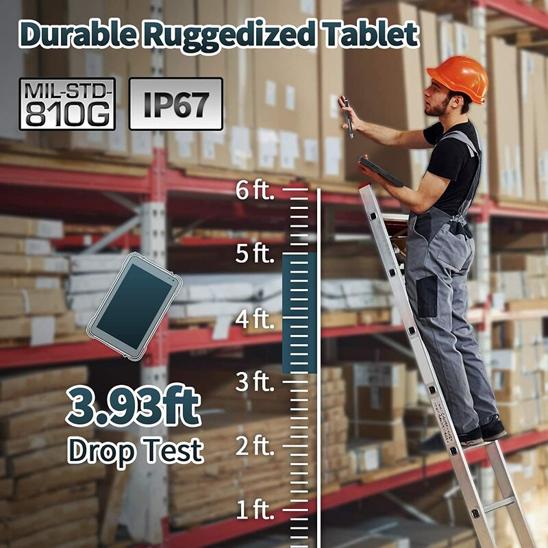 Rugged Android 10 Industrial Tablet PC 1D 2D QR Code Scanner 8 inch NFC Outdoors IP67 WIFI GPS Inventory Handheld Computer 2023
