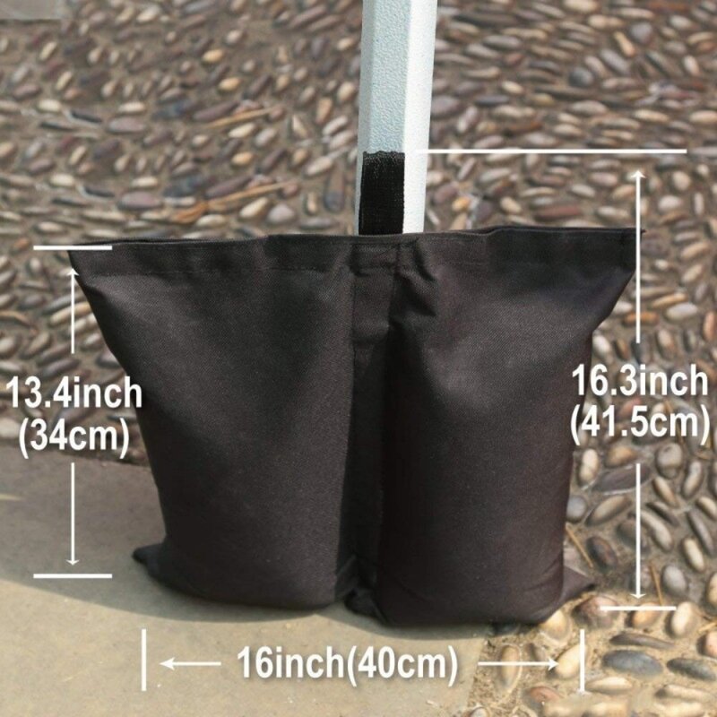 ถุงทรายเต็นท์อ็อกซ์ฟอร์ดกระสอบทรายที่ใส่กระเป๋าตั้งแคมป์กันสาดสีดำแบบตั้งแคมป์กลางแจ้ง