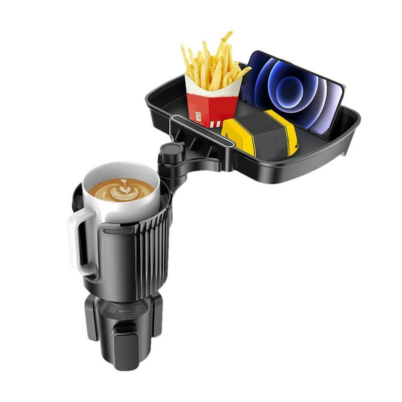 Car Cup Holder Tray Automotive Rotatable Extender Tray Car Food Table Tray For RVs Golf Carts Space Saving Drink Holder For