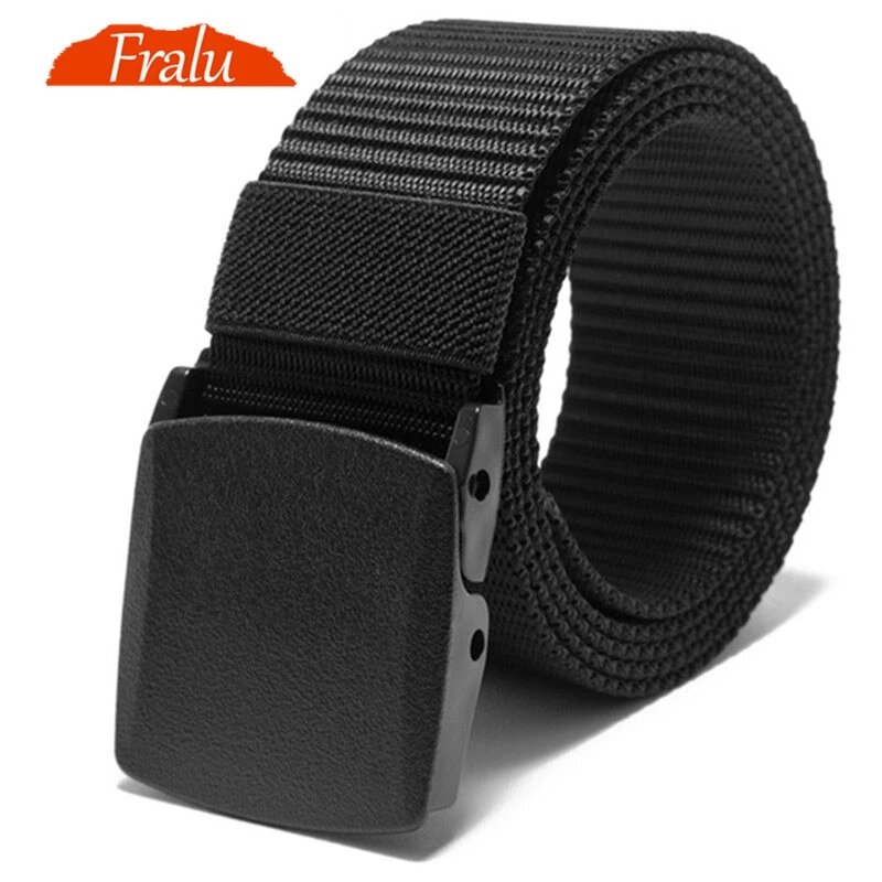 FRALU-Cinturón de nailon con hebilla automática para hombre, cinturón táctico militar, cinturón de lona, correa de alta calidad