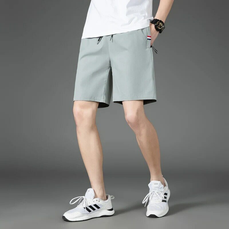 Woodvoice-pantalones cortos a la moda para hombre, Bermudas masculinas informales de Color sólido, longitud hasta la rodilla, talla grande, M-7XL