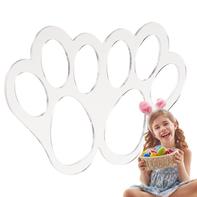 Easter Bunny Tracks Stencil Acrylic Holiday Rabbit Feet Stencils Easter Gifts For Kids DIY Crafts Happy Easter Party Decorations