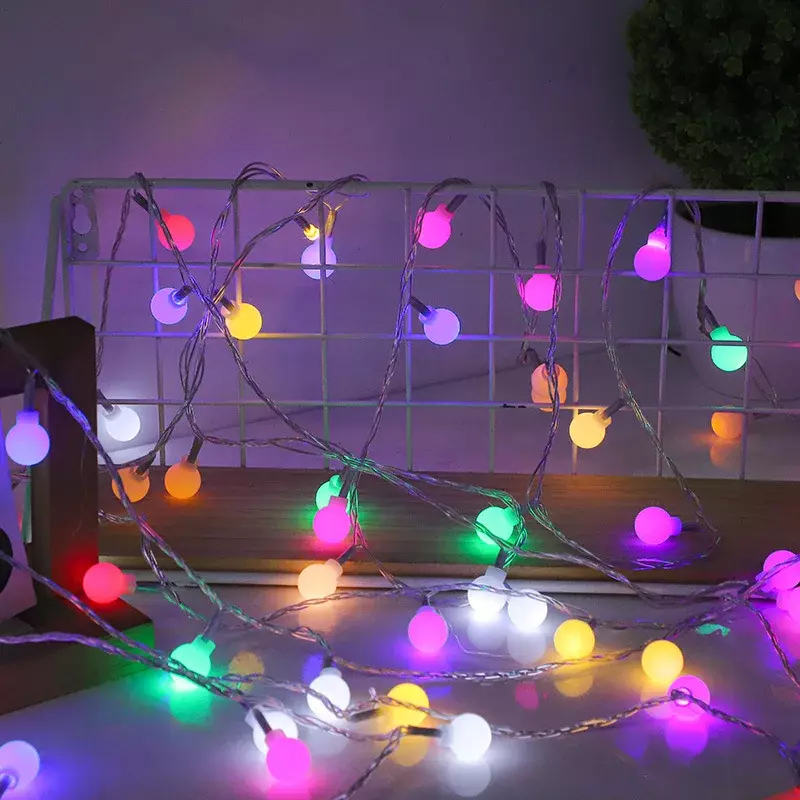 12M Ball LED String Lights Outdoor Ball Chain Lights Garland Light Bulb Fairy Lights Home Party Wedding Garden Christmas Decor