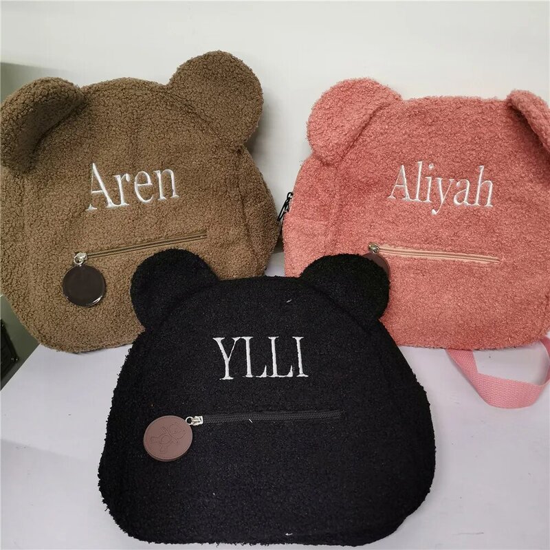 Custom Teddy Bear Backpack Embroidered Name Kids School Backpack Children's Day Party Gifts Birthday Bags with Personalized Name
