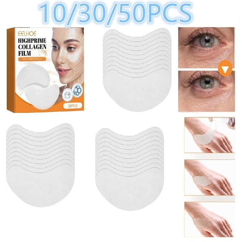 10-50 sztuk Highprime kolagen Film koreański rozpuszczalne w kolagenie plastry Film Anti-Aging maska na oczy zmarszczki nawilżający twarz