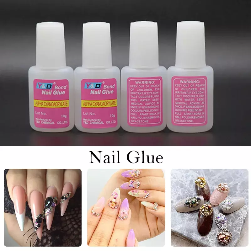 Pegamento para decoración de uñas, Adhesivo acrílico de secado rápido, puntas postizas 3D, diamantes de imitación, herramientas adhesivas