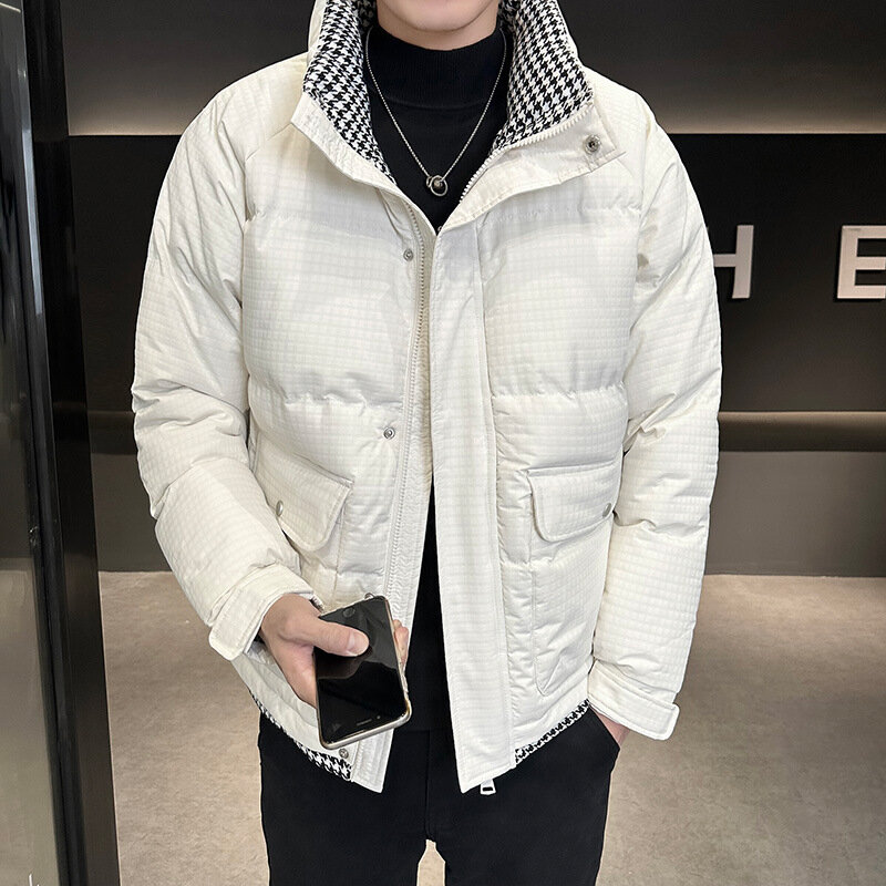 Мужская хлопковая куртка с воротником-стойкой, повседневная ветрозащитная теплая куртка в деловом стиле, зима 2023