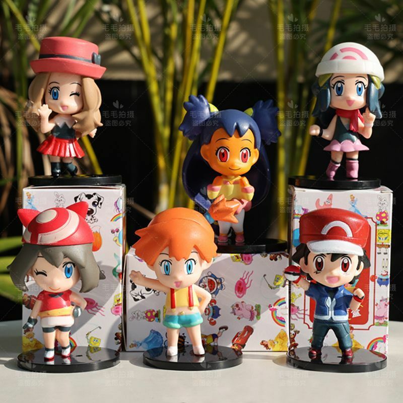 Figurines de Dessin Animé Pokémon de 9cm, Périphérique, Kawaii, Version Q, Jouet de Beurre, Cadeaux, 6 Pièces/Ensemble