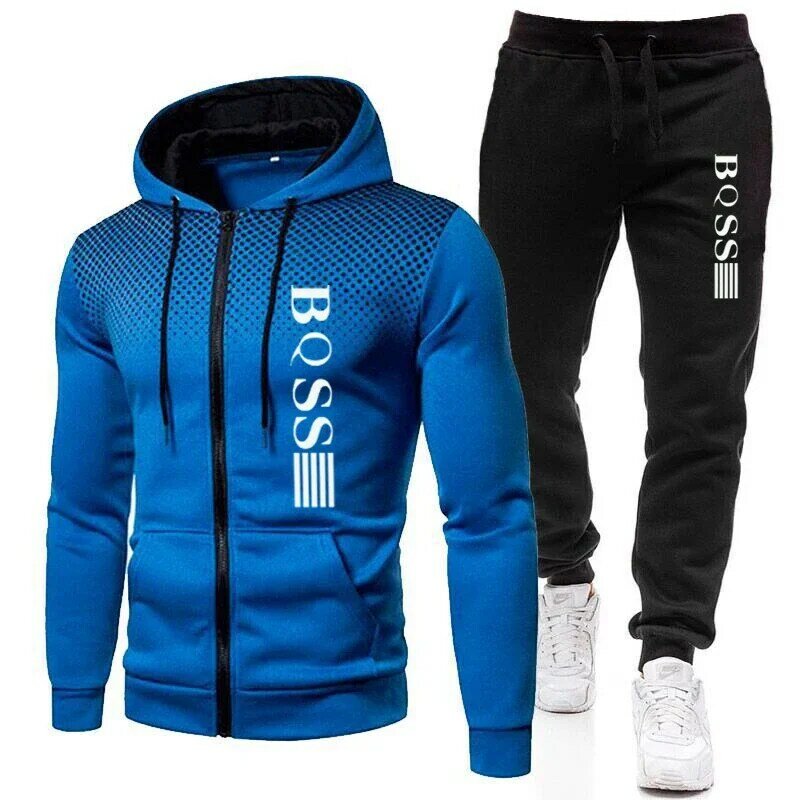 New fashionable sportswear men's hoodie fitness sportswear men's running set sportswear slow running men's sportswear winter
