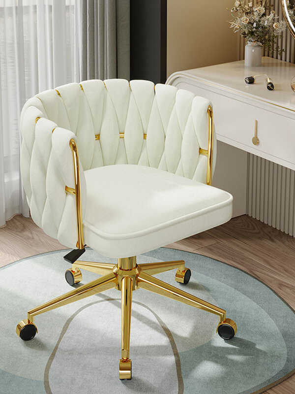Luxury Makeup Chairs Nordic Home Living Room Rotating Armchair Bedroom Backrest Dressing Stool Office Chair Furniture Customized