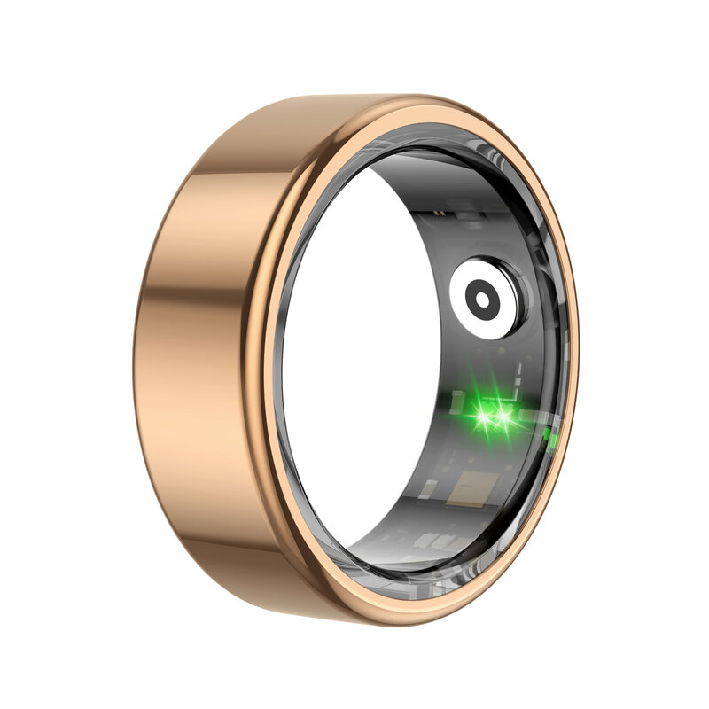 Smart Ring Bluetooth-compatibile IP68 impermeabile guscio in acciaio inossidabile monitoraggio della salute monitoraggio della frequenza cardiaca dell'ossigeno nel sangue del sonno