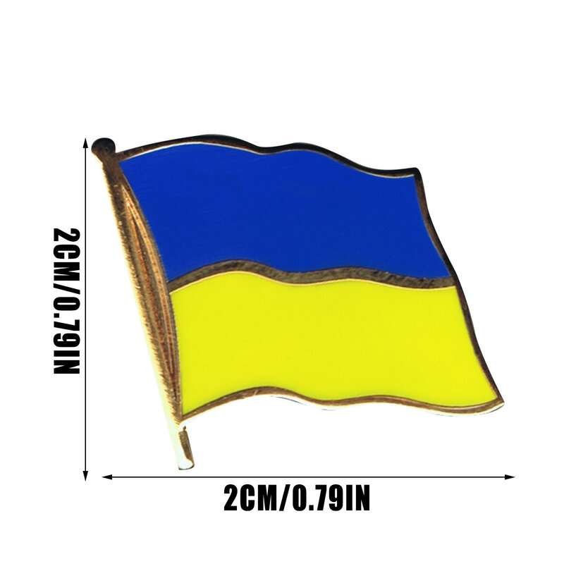 10 PCS Ukraine Flag Brosche Galvani Gold Emaille Pin Abzeichen Rucksack Hut Kragen Schule Tasche Dekoration Gegeben Männer Frauen