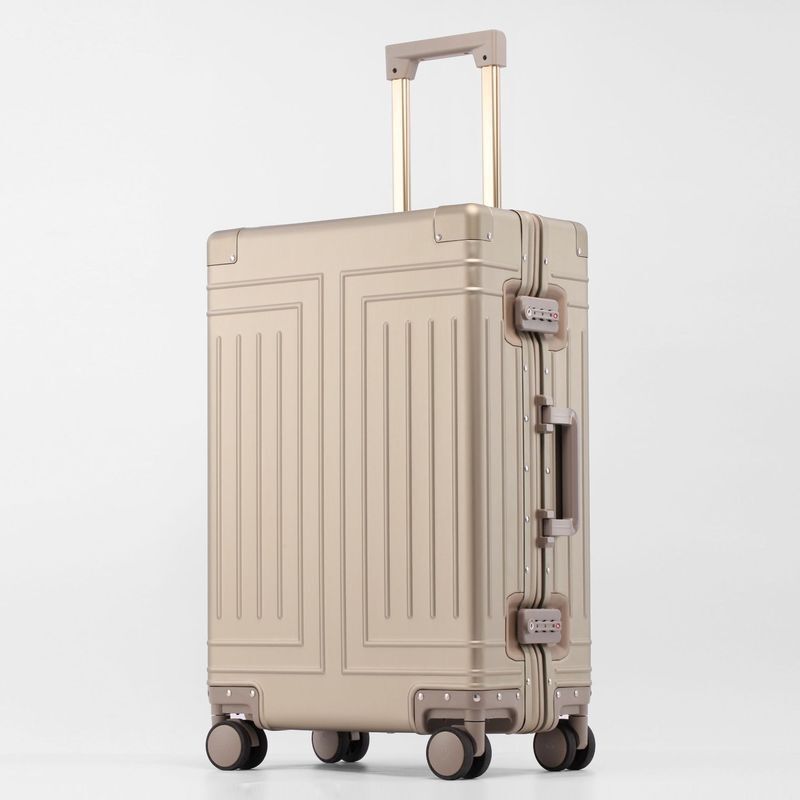 Новый Большой Вместительный чемодан из алюминиево-магниевого сплава 24 дюйма, универсальный Дорожный чемодан для мужчин и женщин с паролем