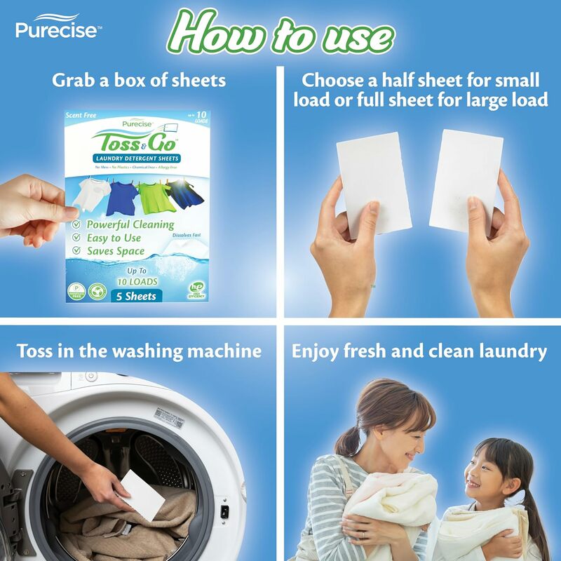 Feuilles de détergent à lessive respectueuses de l'environnement pour machine à laver, livres iniques, élimination des odeurs légères, pas de gâchis