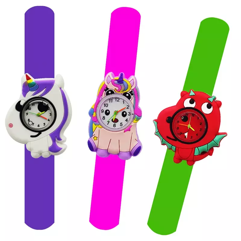 Buona qualità prezzo basso orologio per bambini orologio giocattoli per bambini bambini schiaffo orologi ragazze ragazzi orologi regalo gratuito di batterie e adesivi