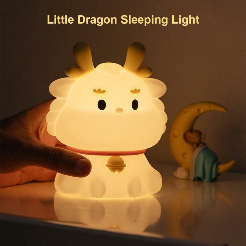 Xiaolong-Dragão Portátil de Luz Noturna, Recarregável, A Luz Não É Dazzling Sleep, Decoração de Casa Confortável, USB