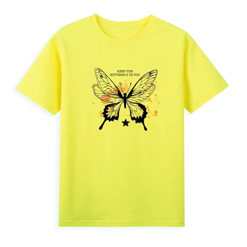 Красивая футболка с принтом бабочки, оригинальная брендовая одежда, летняя футболка с коротким рукавом, топ, футболка большого размера A0151
