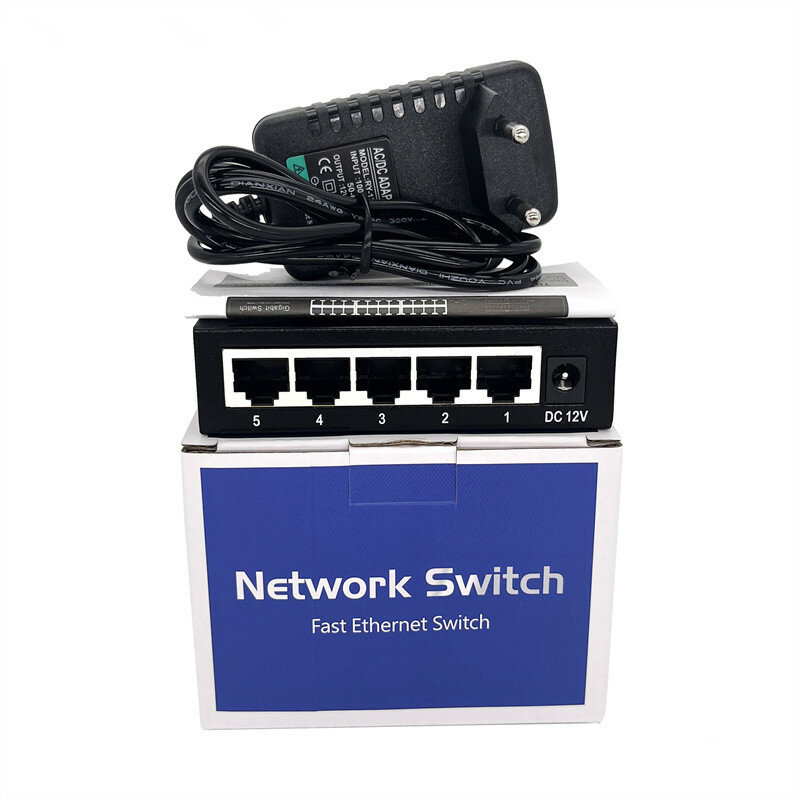 Commutateur Ethernet, 5 Ports, montage en Rack, commutateur Poe Gigabit, 5 Ports