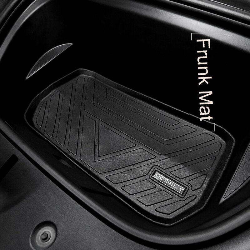Untuk Tesla Model Y tikar polos TPE bagasi Frunk Liners kargo kompartemen bawah karpet Boot & pelindung kursi belakang penutup anti debu