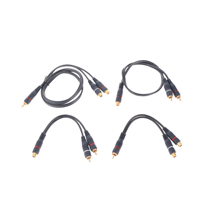 Distributor Converter Speaker Gold Cable Cord Line Cooper Wire 2 RCA Female To 1 RCA Male Splitter Cable Audio Splitter