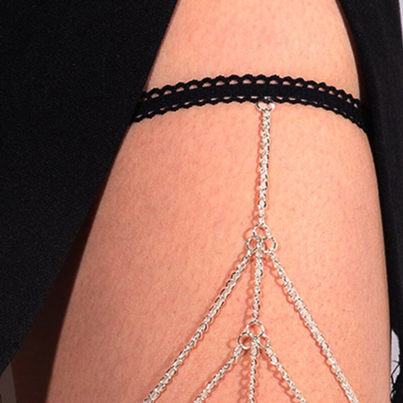 Girl Leg Chain Punk Dangle Snake Tassel Thigh Chains Solid Color Body Chain Festival Body Accessory for Women Girls