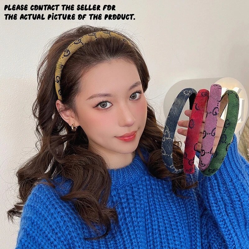 Bandeaux de cheveux coréens pour femmes, lettres de comparateur de couleurs simples, accessoires pour cheveux, cadeaux de bijoux