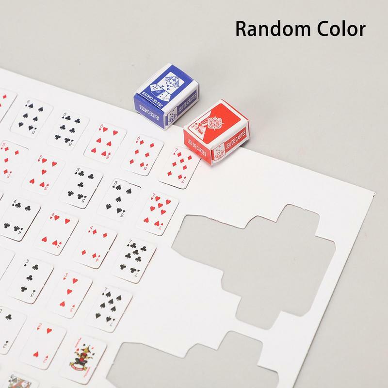 미니 게임 포커 미니 휴대용 하우스 놀이 카드 인형 액세서리, 홈 장식, 작은 파티 포커 카드 게임, 1.5*1