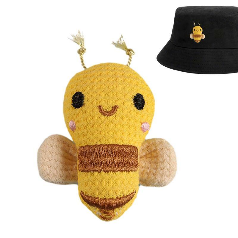 Plush Bee Brooch Lapel Pins, Pin Animal, Broches Decorativos de Abelha, Emblemas para Cachecóis Roupas Jaquetas e Mochilas