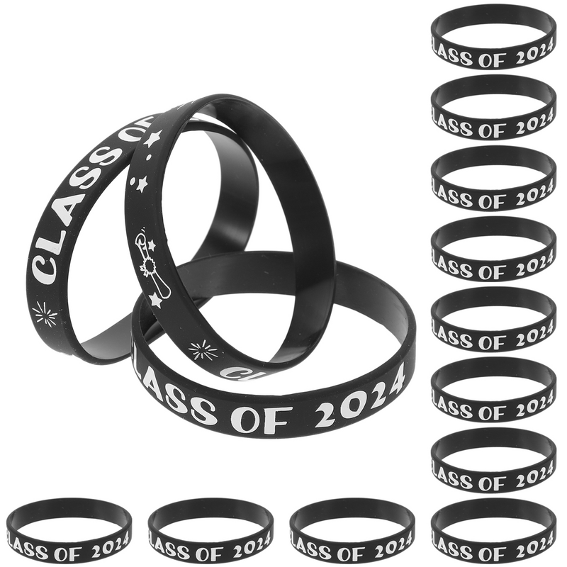 "2024 силиконовые браслеты на запястье, выпускной, набор из 50 шт. для старшей школы, колледжа и университета"